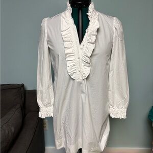 J. Crew Ivory Ruffle Dress